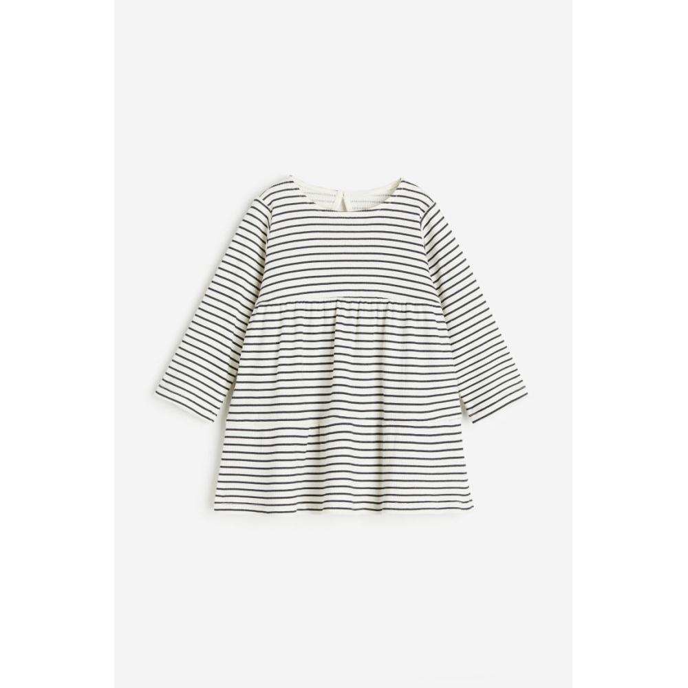 

Платье из хлопкового джерси H&M темно-серое/в полоску