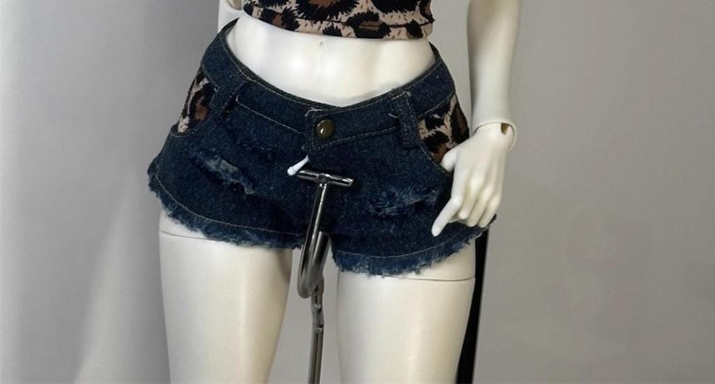 

HAMRETHYPPZ 14 16 13 BJD Ball Jointed Doll Dress, Doll Costume, Doll Maid Outfit, Ball Jointed Doll Dress-Up, Leopard Print Jeans, Sexy Pants (Head