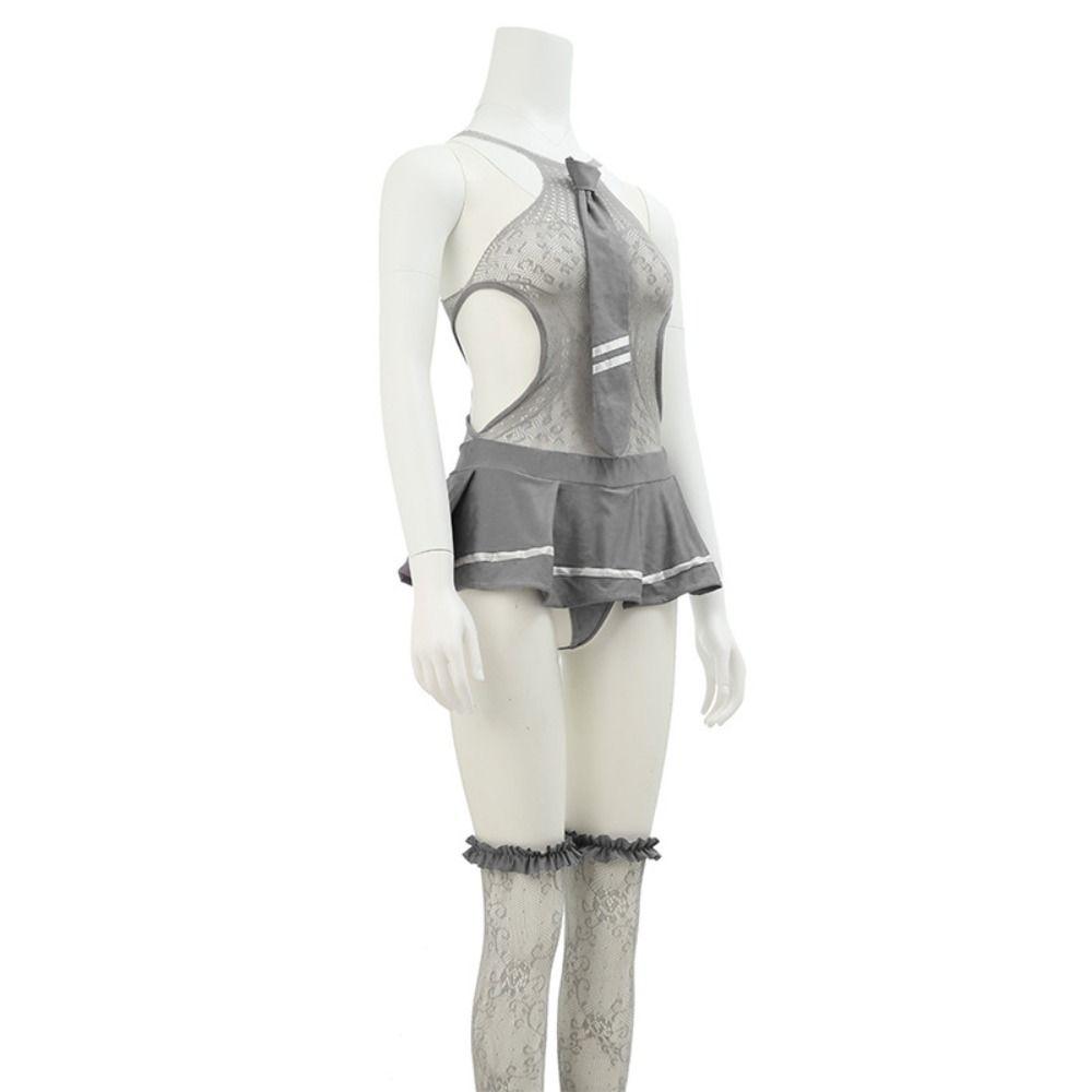 Sleeveless Mesh Hollow Nightgown Nightwear Women Lingerie Set JK Uniform Nightdress  Home