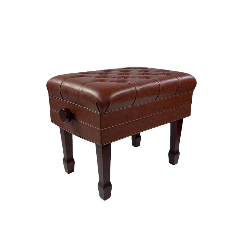 Adjustable Oak Children's Piano Stool with Storage