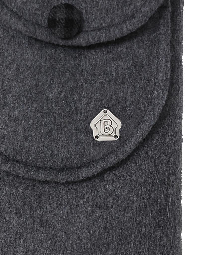 BAUF Check Double Button Half Coat [Grey]