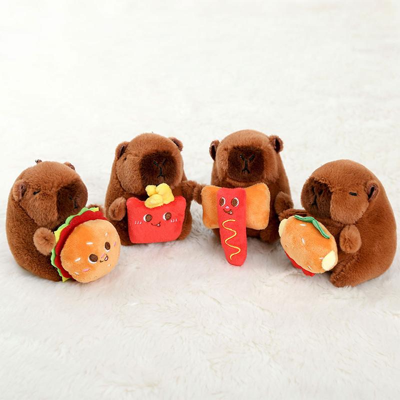 Cartoon Capybara Plush Keychain Pendant Bag Hanging Decoration Accessories Cute  Stuffed Doll Toy Keyring Kids Gift