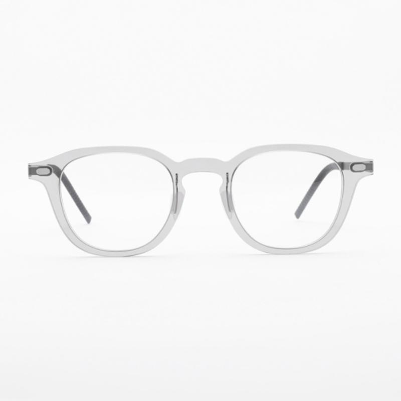 Aloeyewear [ALOXROUNZ] The Air ARA5101 C2 Ultra-light Vintage Frame Oversized Transparent Gray Glasses Frame