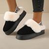 Fashion Fashion Thick-soled Casual Home Women's Slippers 2024 Winter Hot-selling Suede Fur Warm Slingback Flat Comfortable Snow Boots