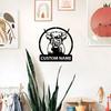 Metal Wall Art Highland Cow Farmhouse Decor Vintage Countryside Sign Gift
