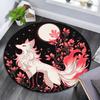 Fox Round Area Rug,Carpet Rug for Living Room Bedroom Sofa Playroom Decor,Non-slip Floor Mat