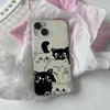 Cute snooping kitten iPhone17promax mobile phone case for Apple 16promax white background imd case 15