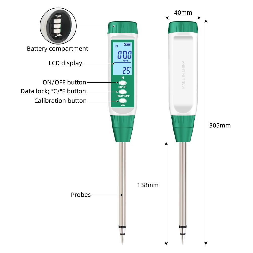 Digital Soil Nitrogen Tester Rapid N/P/K Fertility Analyzer Portable Soil Meter For Agriculture Farm Garden Fertilizer Testing