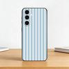 L-light blue stripeds Phone Case For Samsung Galaxy A73,A72,A71,A70,A53,A52,A51,Others Soft Black Cover