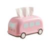 Large Capacity Bus Tissue Box Retro Spring-Loaded Cartoon Napkin Dispenser Wide Mouth Creative Tissue Storage Case Office