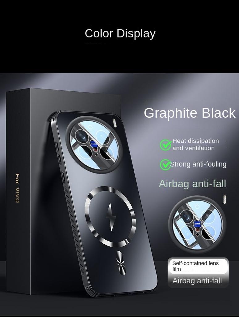 For VIVO X200 Pro Case Hard Matte Magnetic Wireless Charging Lens Protective Back Cover For VIVO X100S X200 Pro Mini X100 Ultra