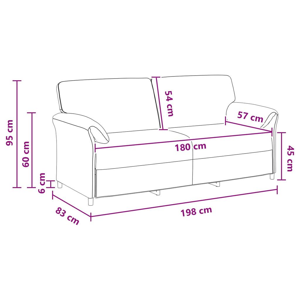3 Seater Sofa Turquoise 198 X 83 X 95 Cm Velvet