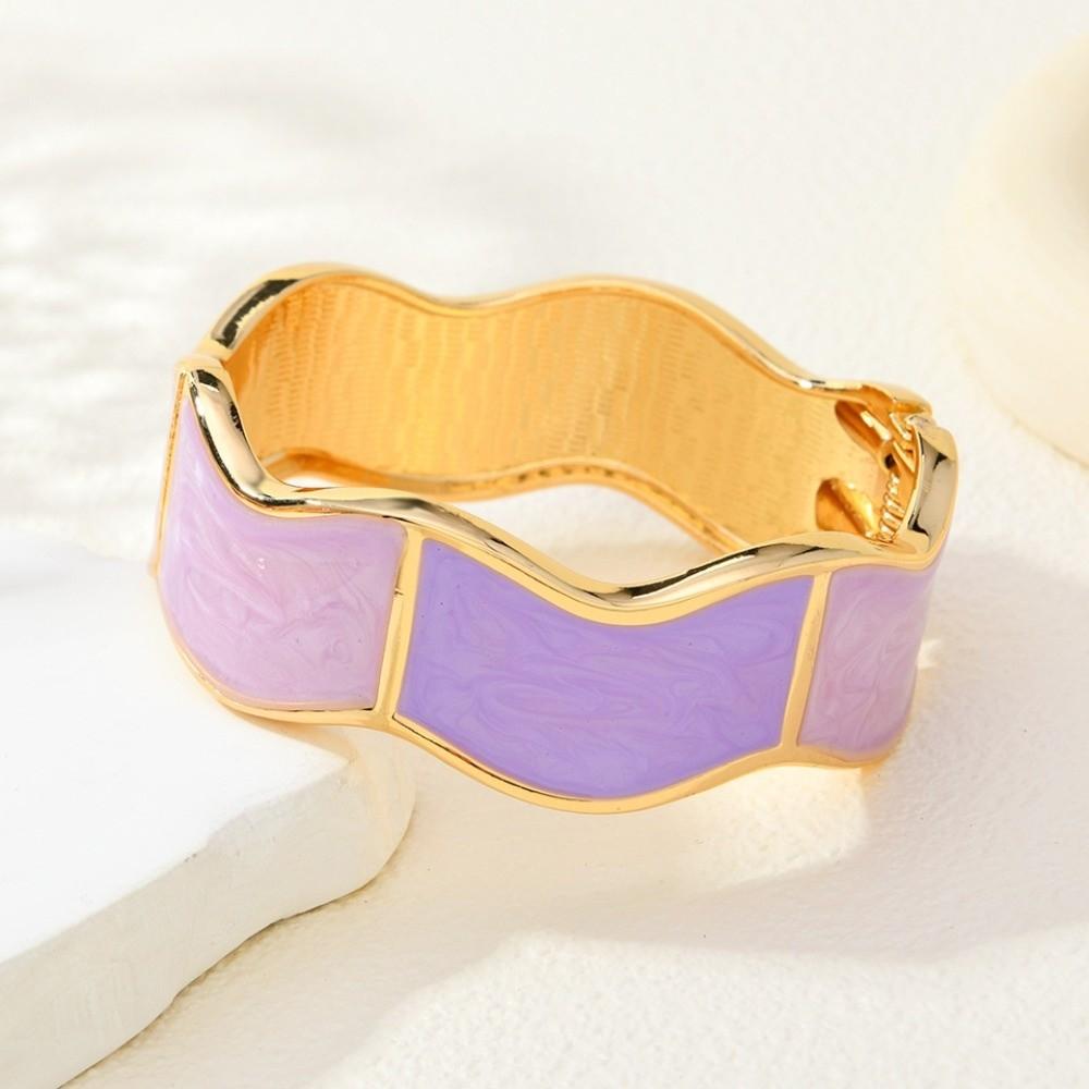 Handicraft Zinc Alloy Irregular Bracelet Adjustable Retro Enamel Bangle Waterproof Geometric Women's Wrist Jewelry Versatile