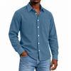Men's Linen Collared Long Sleeve Shirt for Spring and Fall Casual Daily Wear