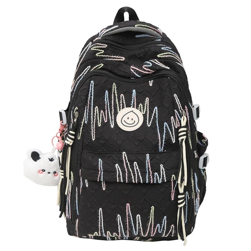 Schoolbag1011 New INS High-Appearance Embroidered Backpack Backpack for Female Students Large Capacity Lightweight Waterproof Travel Backpack