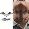 1 Sheet Halloween Cross Moth Wings Temporary Tattoos For Adult Hands Neck, Temp Fake Tattoo Sticker Long Lasting Realistic Tatoo