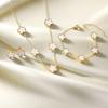 4PCS Sale Five-leaf Clover Flower Earrings Nacklace Bracelet Set For Women 18k-Gold Plating Non-fading Stainless Steel Set