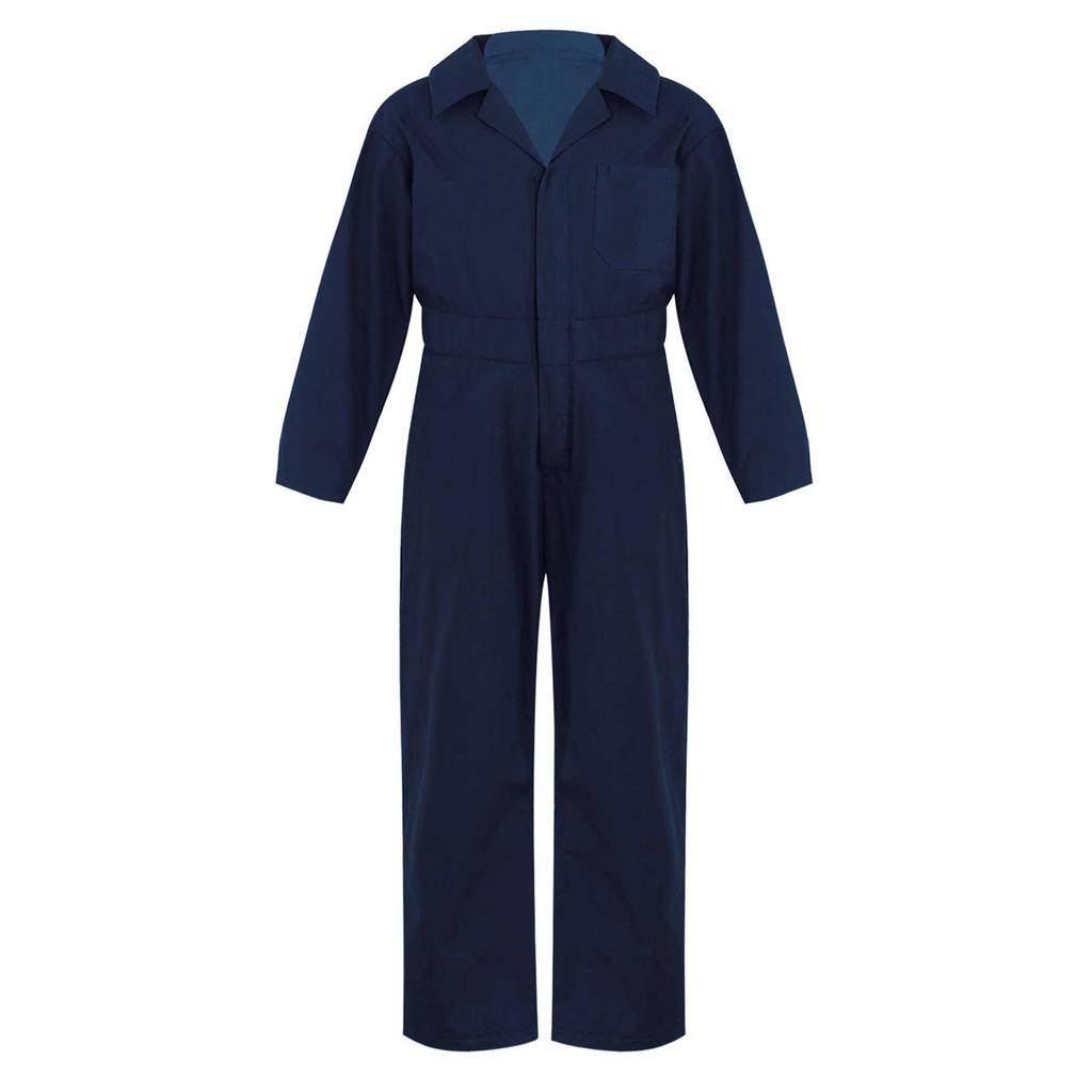 Kids Boys Fashion Mechanic Coveralls Long Sleeve Turndown Collar Zipper Front Jumpsuit Halloween Cosplay Costume
