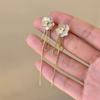 Unique And Highend Design Camellia Tassel Earrings Exquisite And Elegant Ear Wire Floral Jewelry For Women