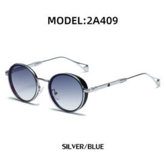 Vintage Oval Frame Men'S Sunglasses Premium Side Bag Small Frame Sunglasses Fashion Trendy Metal Full Frame Glasses
