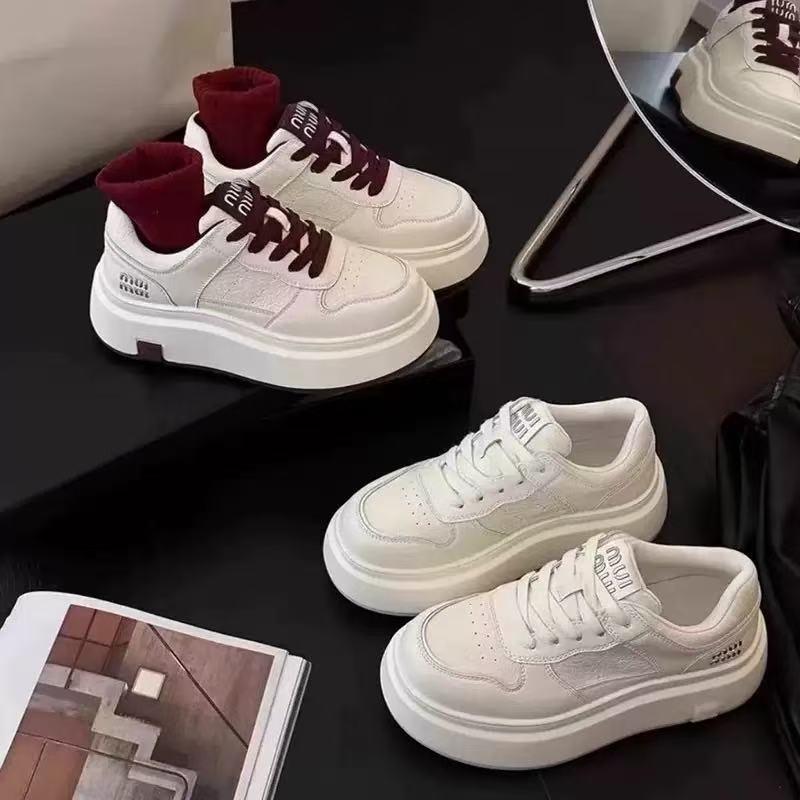 Platform Casual Sneakers For Women Lace Up Chunky Sole Fashion Shoes