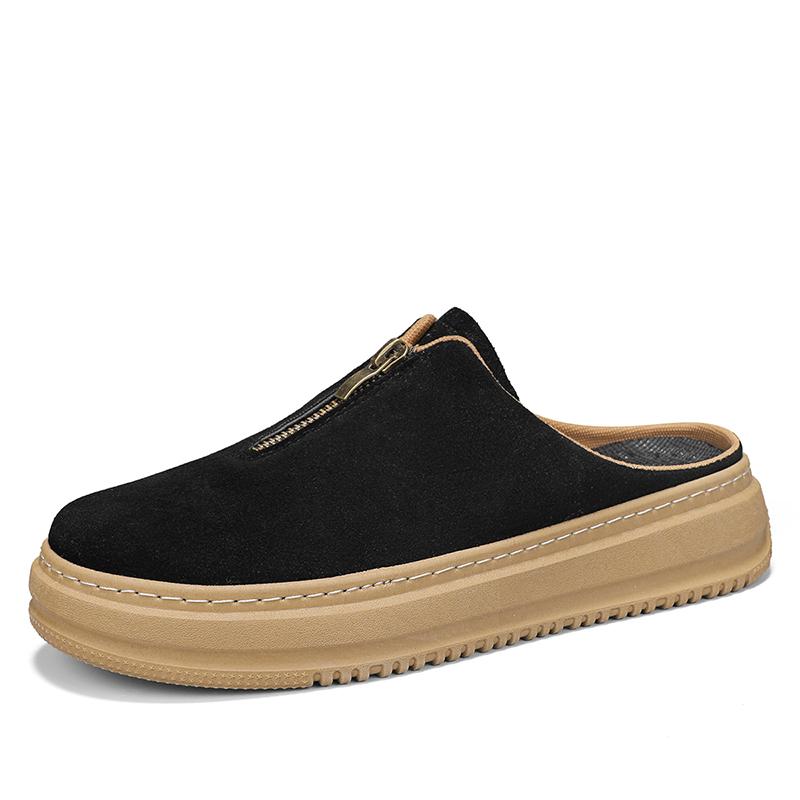 

Fashion New Arrival Men s Slippers Outdoor Soft Muller Shoes Non-Slip Sole Half Drag Comfortable Male Walking Shoes Casual Lazy Flats 44 чёрный