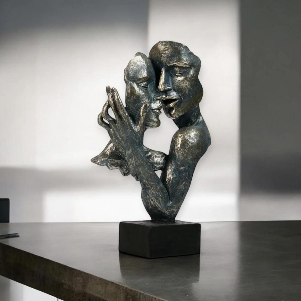 Modern Decorative Figurine - Decorative Sculpture Faces Lovers - FaceS