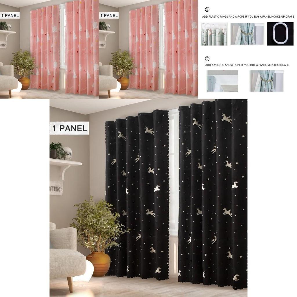 Modern Blackout Window Curtain With Nordic Sunshade Design And Easy Hooks