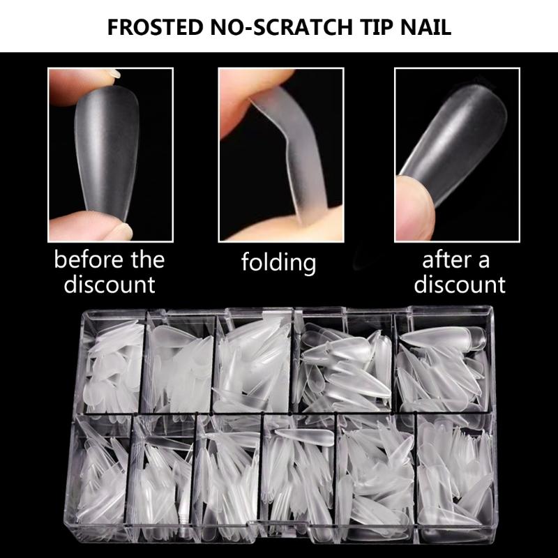 500pc False Nail Extension Tips Artificial Fake Nails Clear Full Cover Nail Tips