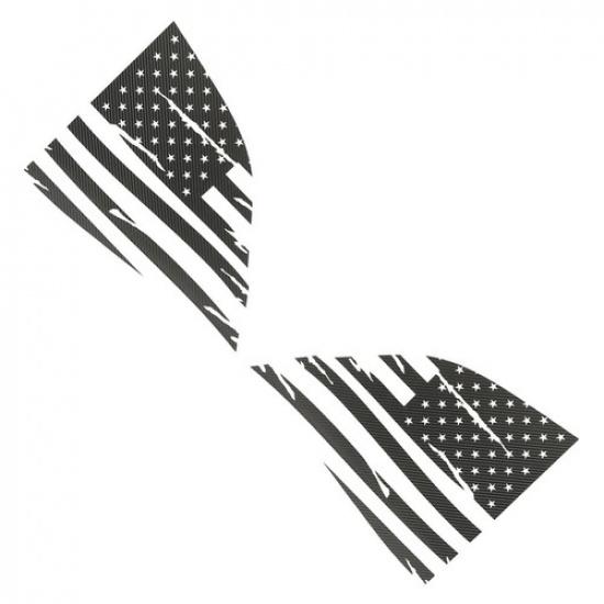 Rear Window Sticker Trim Decals for Dodge Challenger 2008+ USA Flag Carbon Fiber