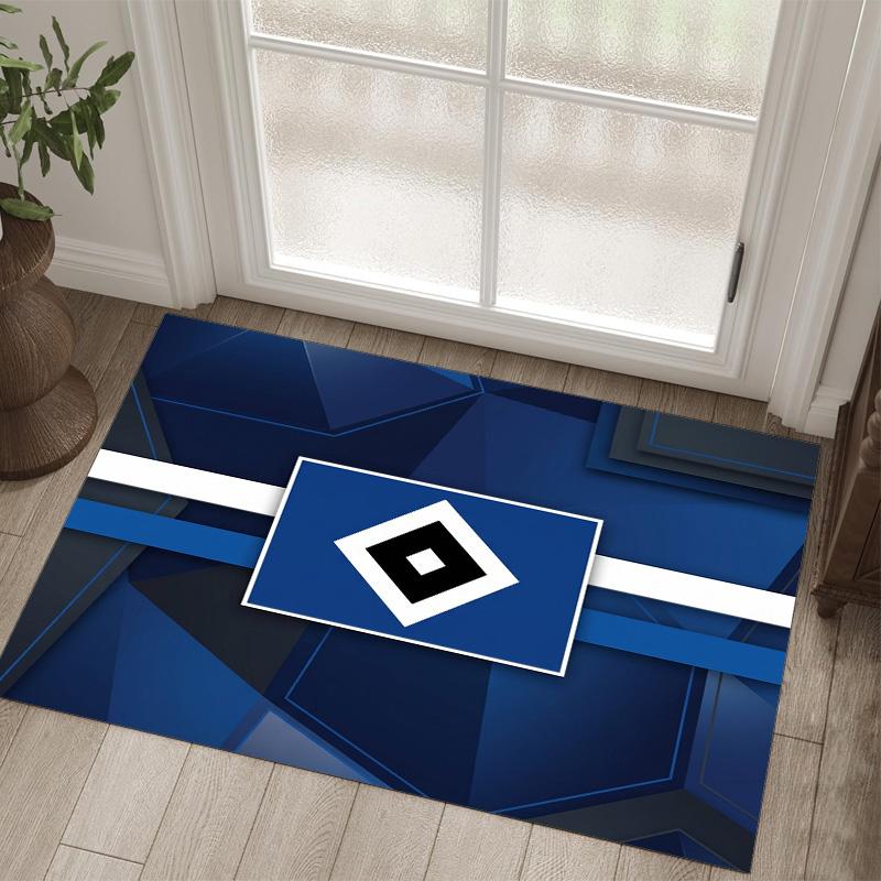 Hamburger SV Football Design Tappeto in Velluto di Cristallo Accogliente Non?Tappeto Stampato Antiscivolo per Camera da Letto Soggiorno Ingresso