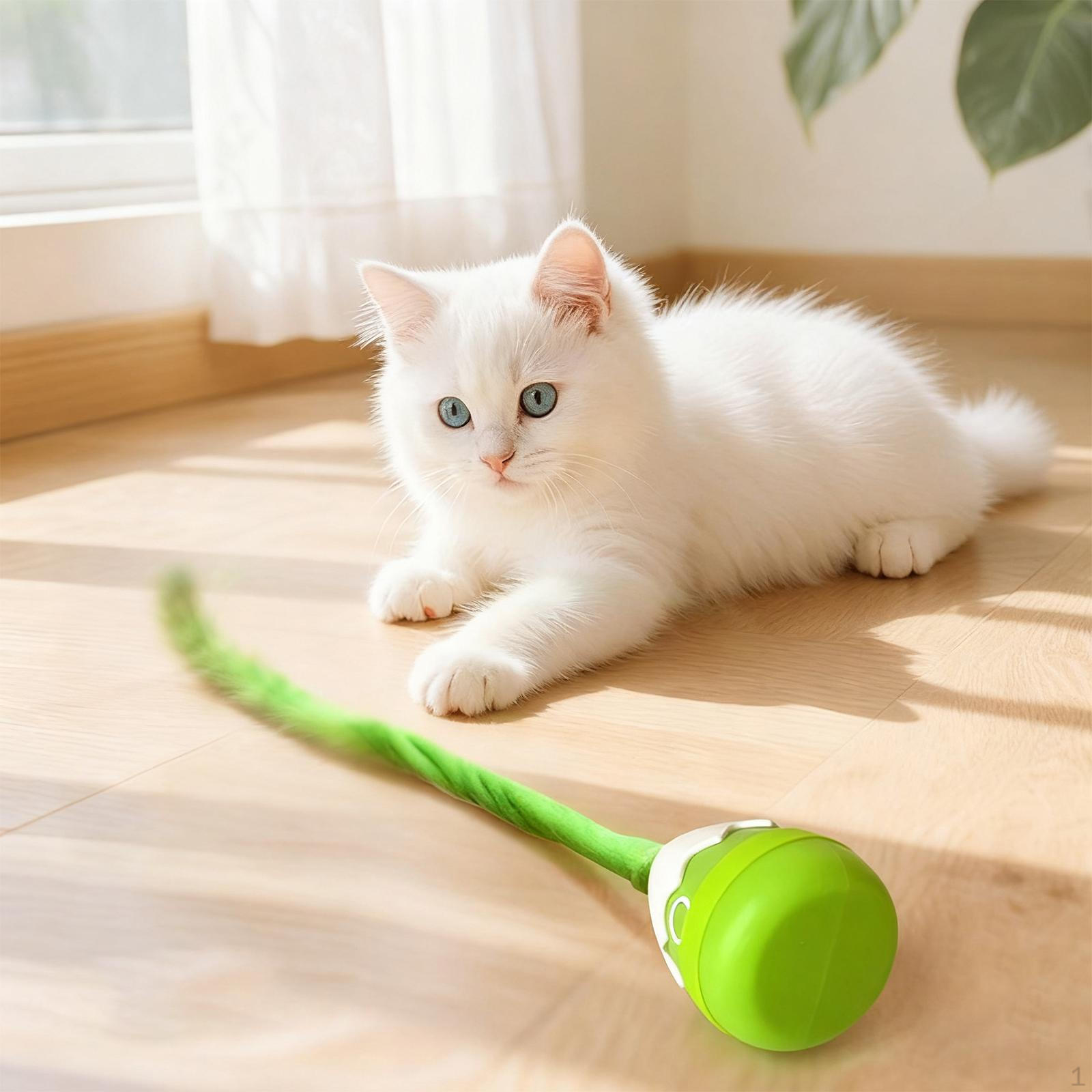 

Интерактивная игрушка для кошек, питомец, USB-перезаряжаемая, электрическая, катящаяся, с длинным хвостом, автоматическая, для игры