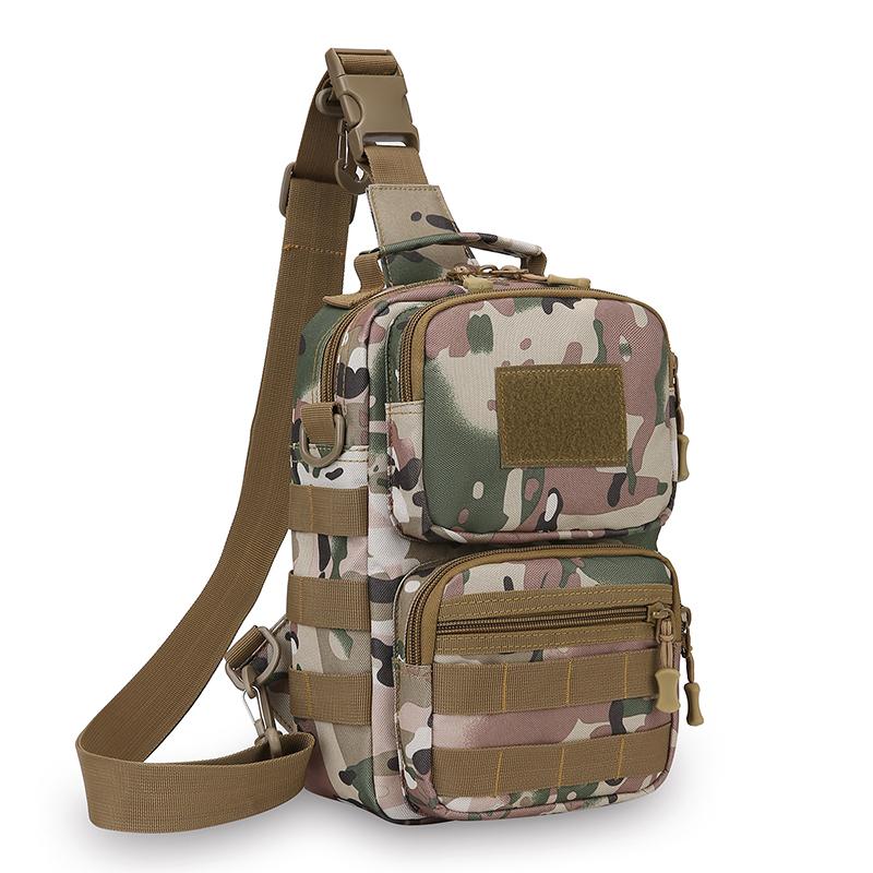 Herren Taktische Camouflage Schultertasche - Mehrfachtaschen Brusttasche Konvertiert zu Umhängetasche/Rucksack (Langlebiges Wander-Essential)
