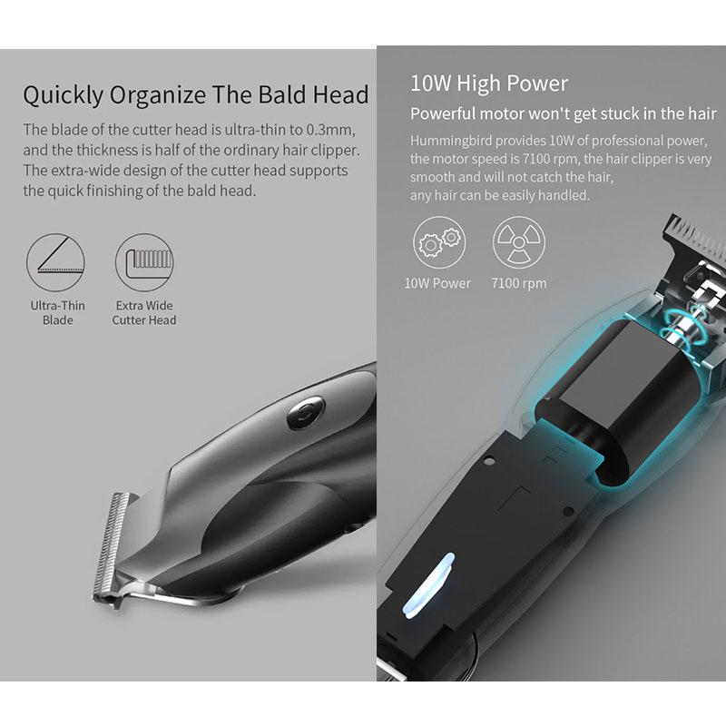 Xiaomi ENCHEN Hummingbird Elektrikli Saç Kesme Makinesi USB Şarj Düşük Gürültülü Saç Düzeltici 3 Saç Tarağı ile