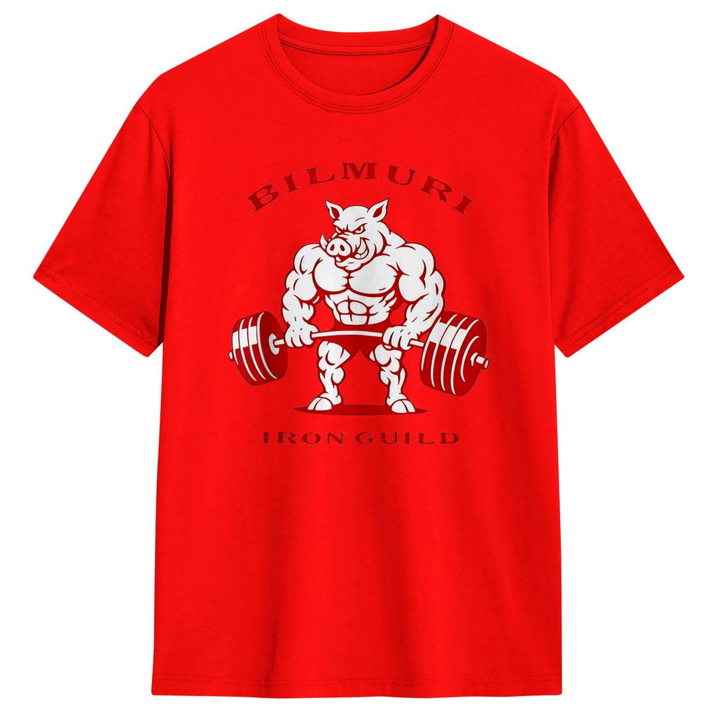 Pig bilmurI Iron Guild Gym T Shirt Summer Cotton TShirts For Unisexs Design Tee Shirt Short Sleeve Awesome Tees