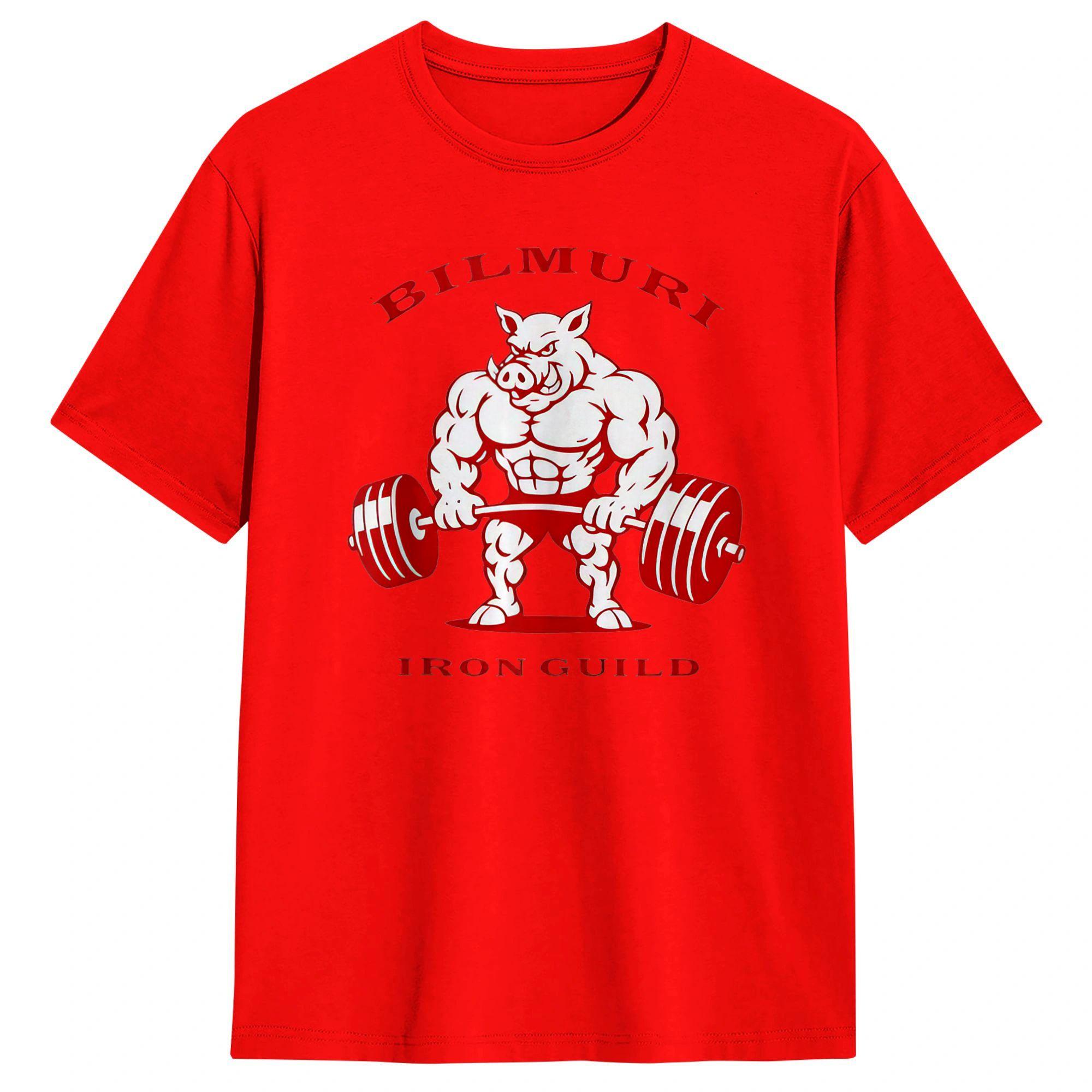 Pig bilmurI Iron Guild Gym T Shirt Summer  Cotton TShirts For Unisexs Design Tee Shirt Short Sleeve Awesome Tees S