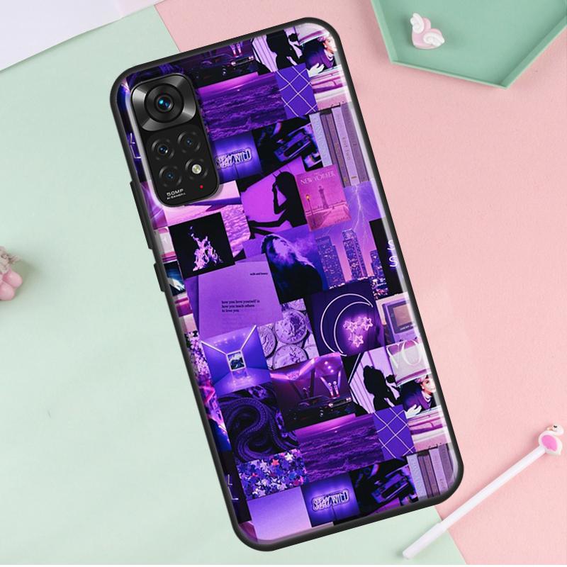 Purple Aesthetic For Redmi Note 12 Pro Plus Cover For Redmi Note 10 8 9 11 Pro 12S 11S 10S 9S 9C 10C 12C Case