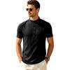 Men’s Summer Casual Loose Fit Button Up Polo Shirt with Short Sleeves Comfortable Lightweight Material Classic Design