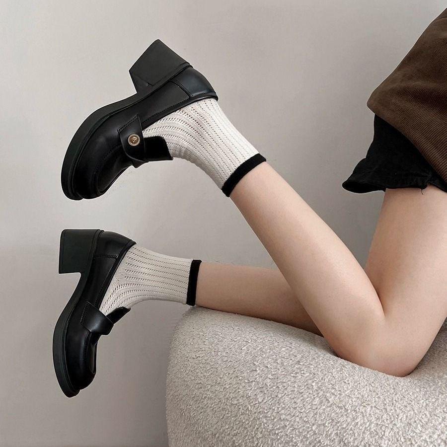 Fashion Platform Women's Loafers Shoes Ladies Pumps Leather Casual Round Toe Chic and Elegant Stylish Wholesale Spring Comfortable Shoe