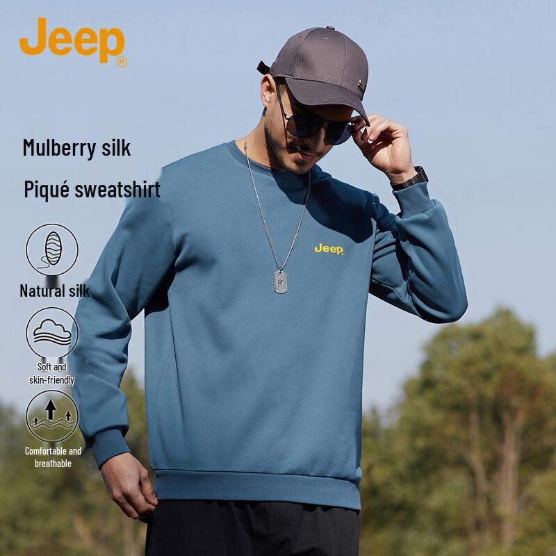 JEEP Men s Round Neck Casual Sweatshirt M