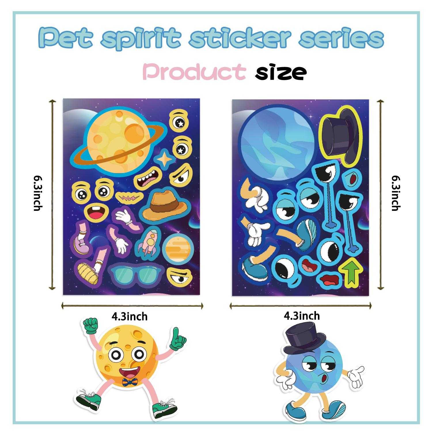 

8 Models of Space Planet Face Change Make A Face Collage DIY Decorative Guka Hand Account Mobile Phone Case Notebook