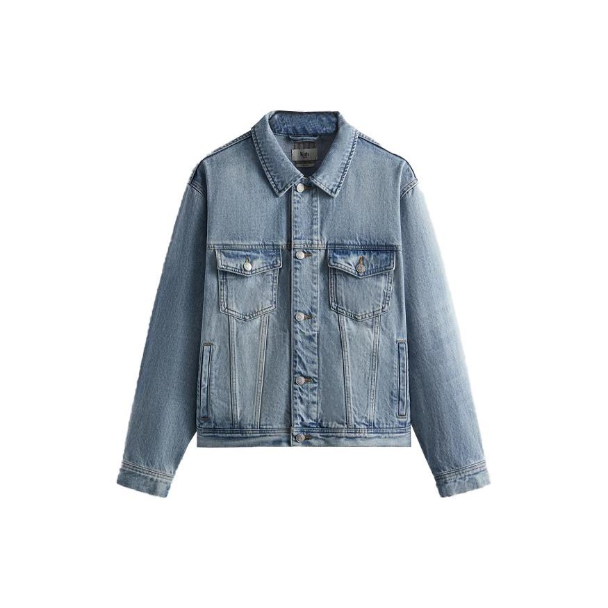 Kith Centre Denim Jacket Light Indigo Unisex Outerwear Blue KHM010269-415