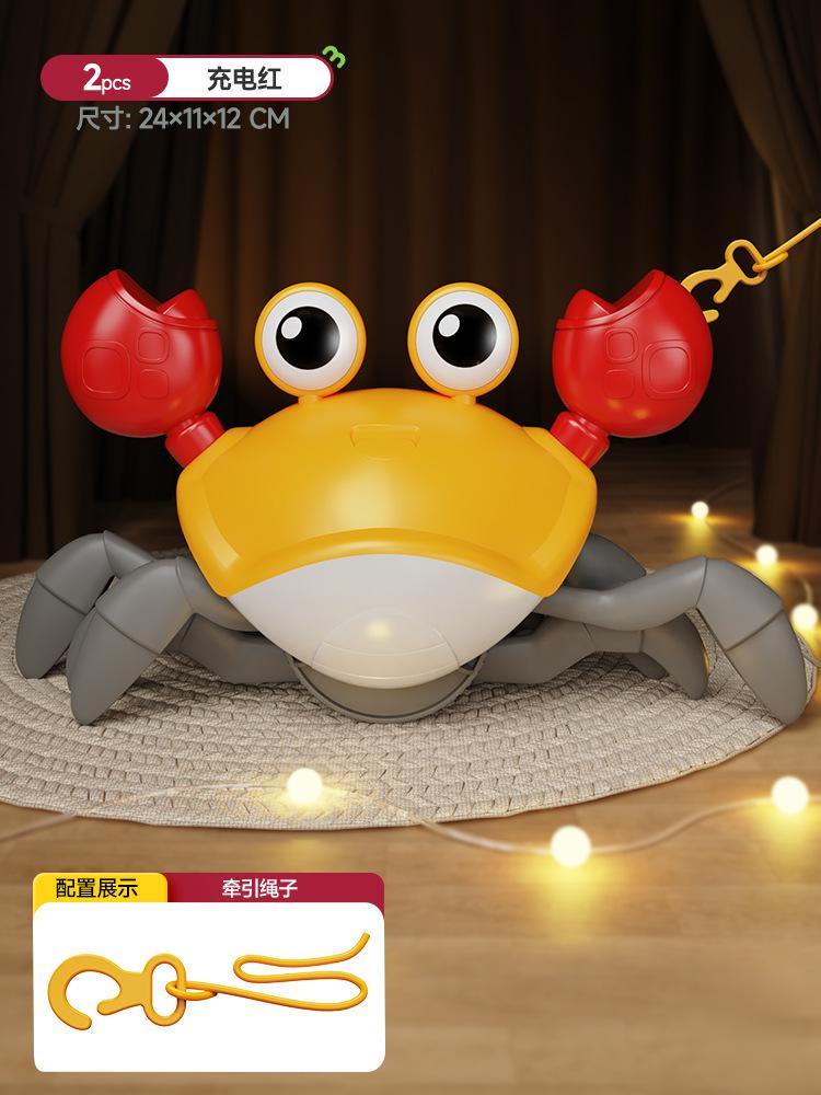 Electric Induction Crab Automatic Obstacle Avoidance 0-1 Year Old Baby Learning To Climb Toy Sound And Light Usb Charging Escape Crab