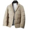 Mens Lightweight Down Jacket With Detachable Scarf Slim FitStyle 85-90% Duck Winter Warm Coat Office Casual