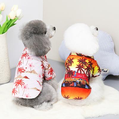 2024 New Pet Cat Dog Hawaiian Shirt Beach Style Kitten Clothes Persian Cat Burmese Cat Spring and Summer Clothing