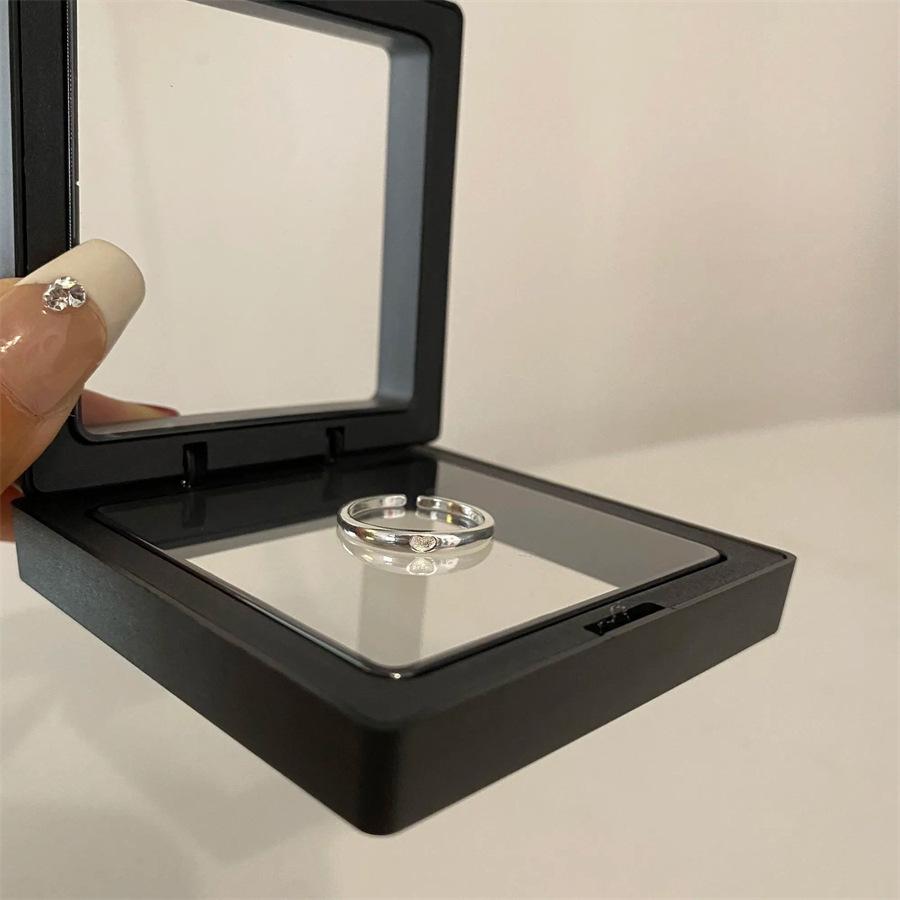 S925 Sterling Silver Love Bow Ring Index Finger Ring Couple Ring