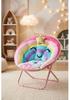 Children's Foldable Plush Moon Chair - Portable Cartoon Backrest for Outdoor Parties and Beach Picnics