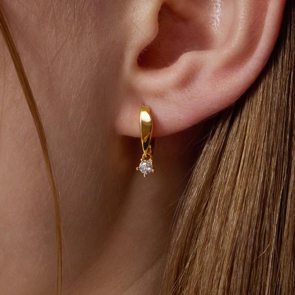 

[LOMET] 14K GF Yellow One-Touch Earrings_MJ0363BFE