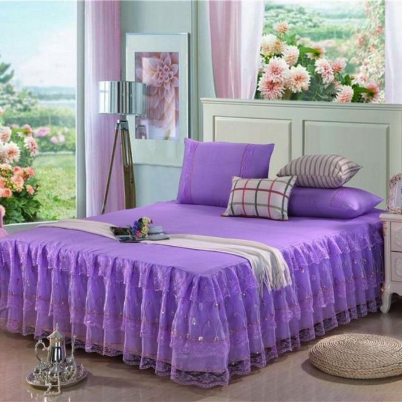 Korean version of the princess bedspread, single-piece lace bed skirt, three-piece set, bed cover, bed cover, Simmons protective cover.