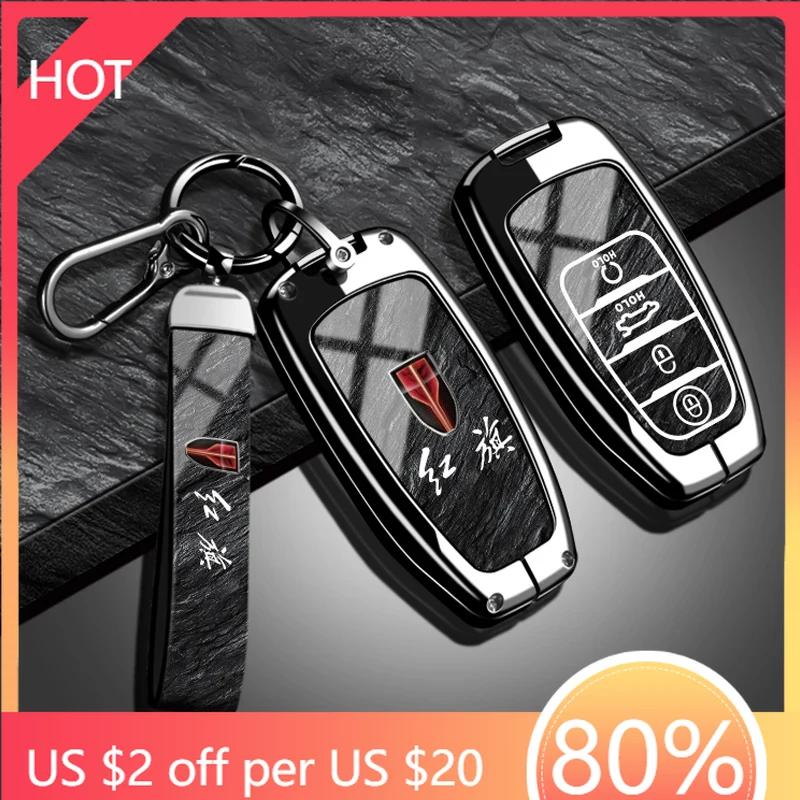 Styling Mouldings For FAW Hongqi H5 E-HS9 H9 HS9 HS5 HS7 Zinc Alloy TPU Stone Pattern New Fashion Car Key Case Cover Protector K